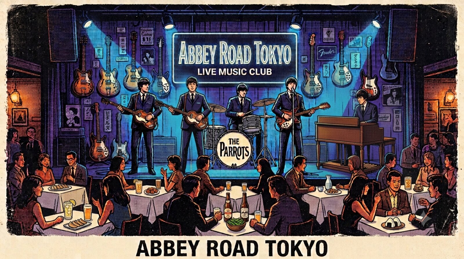 Abbey Road Tokyo AI-generated illustration